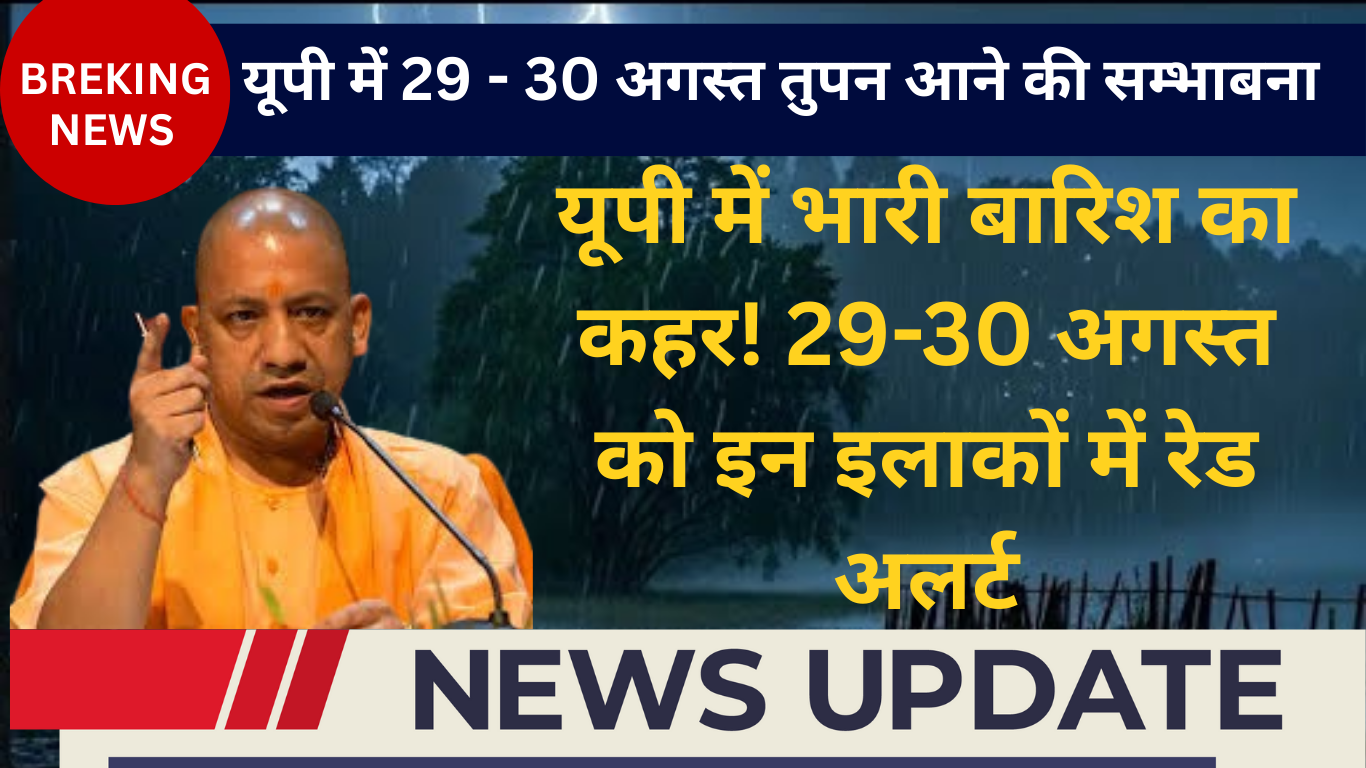 यूपी में भारी बारिश का कहर! 29-30 अगस्त को इन इलाकों में रेड अलर्ट